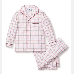 Kid's Twill Pajama Set in Garnet Tattersall